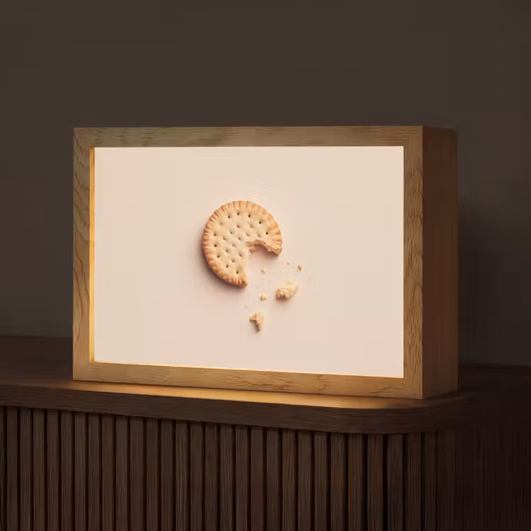 Koekje - Kruimels - beige Light Box met kabel (Tafellamp) klein -z3d_website