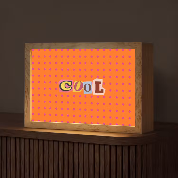 Cool - Stippen - Oranje Light Box met kabel (Tafellamp) klein -z3d_website