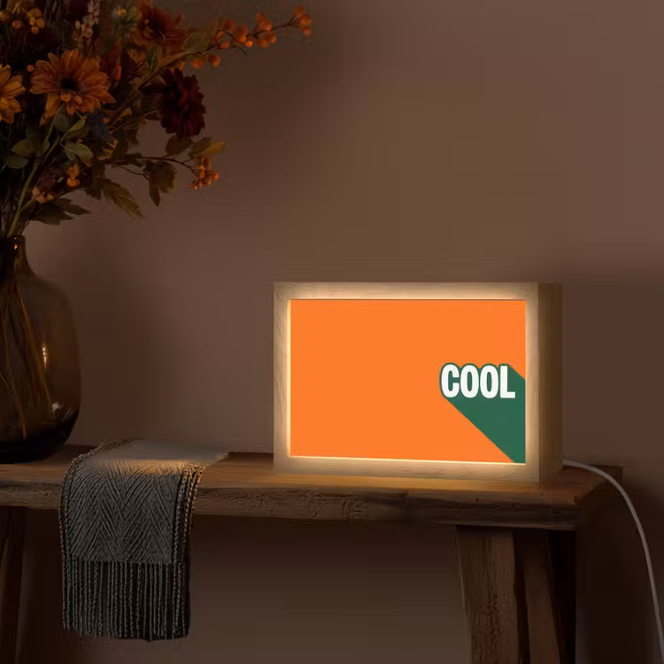 Cool - Oranje - Groen Light Box met kabel (Tafellamp) klein -sfeer4