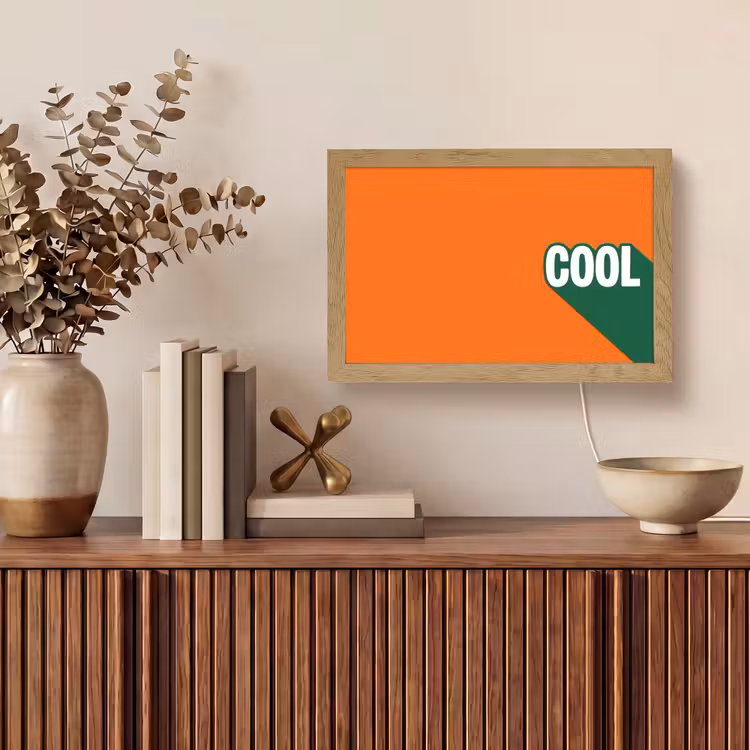 Cool - Oranje - Groen Light Box met kabel (Tafellamp) klein -sfeer2