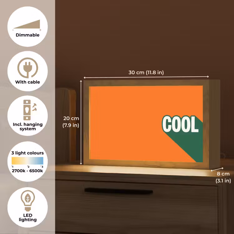 Cool - Oranje - Groen Light Box met kabel (Tafellamp) klein -USP_EN