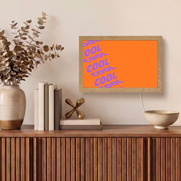 Cool - Paars - Oranje Light Box met kabel (Tafellamp) klein -sfeer2
