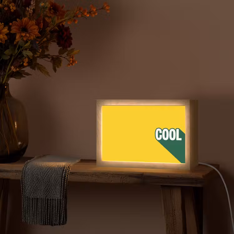 Cool - Geel - Groen Light Box met kabel (Tafellamp) klein -sfeer4