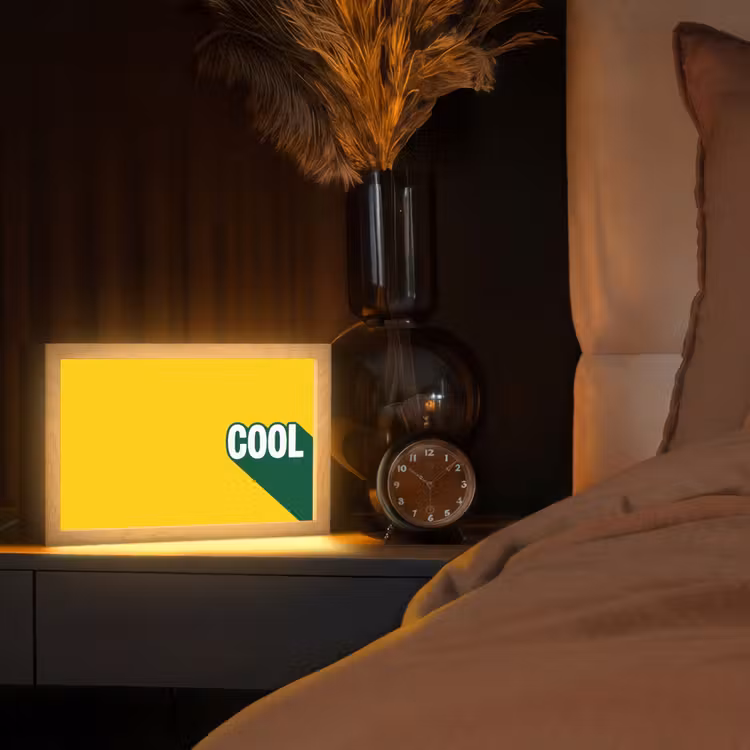 Cool - Geel - Groen Light Box met kabel (Tafellamp) klein -sfeer1