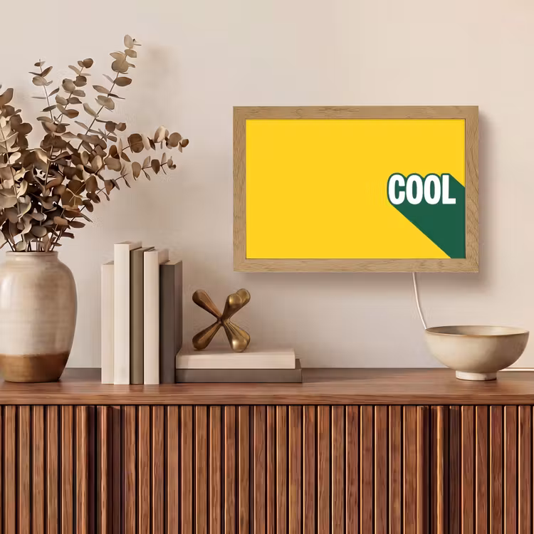 Cool - Geel - Groen Light Box met kabel (Tafellamp) klein -sfeer2
