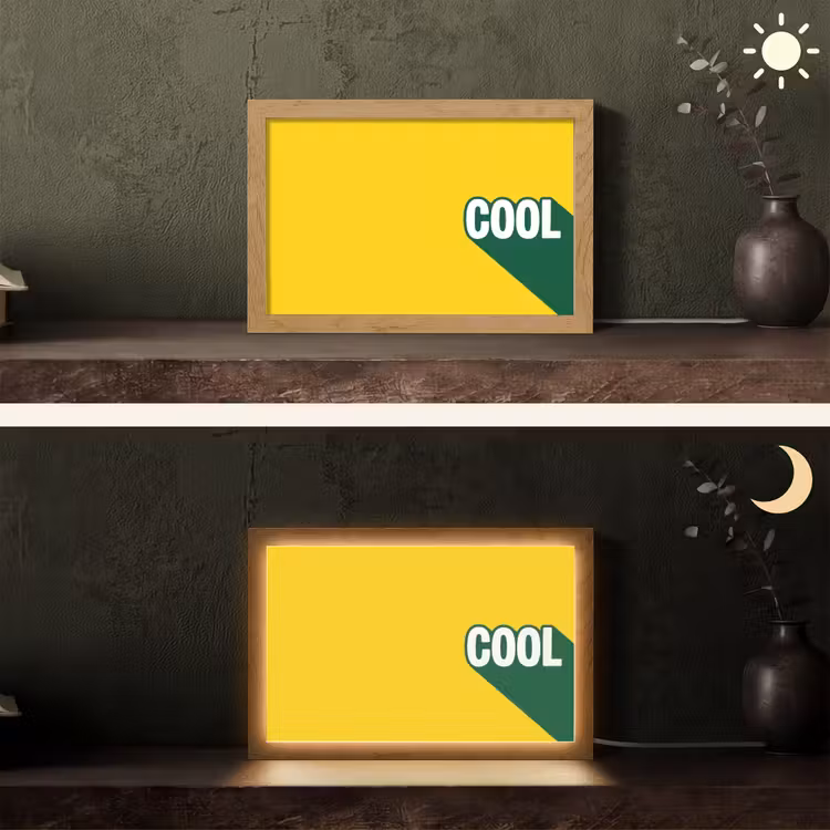 Cool - Geel - Groen Light Box met kabel (Tafellamp) klein -sfeer3