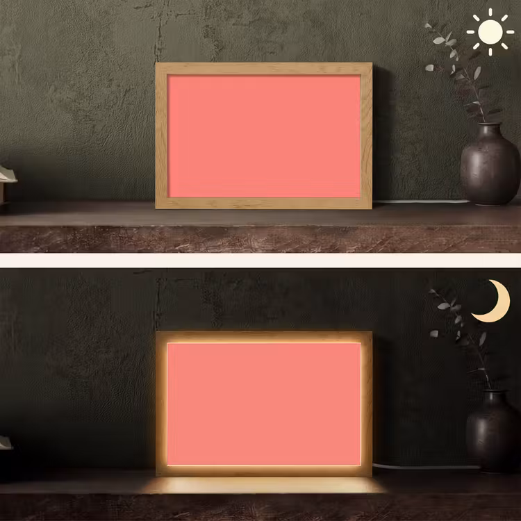 Coral - Punch - Koraal Light Box met kabel (Tafellamp) klein 924 -sfeer3