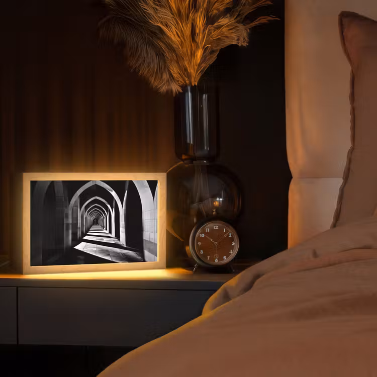 Gang - Bogen - Schaduw - Diepte Light Box met kabel (Tafellamp) klein -sfeer1
