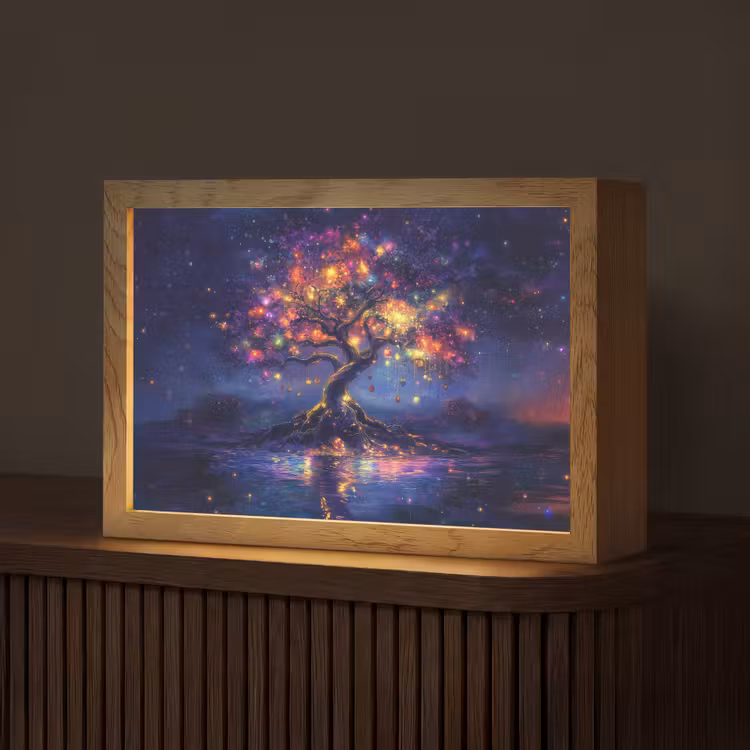 Kosmisch - lichtboom - Kerst - Kleurrijk Light Box met kabel (Tafellamp) klein -z3d_website
