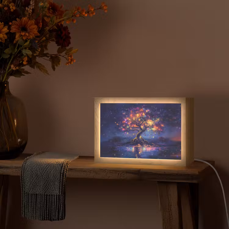 Kosmisch - lichtboom - Kerst - Kleurrijk Light Box met kabel (Tafellamp) klein -sfeer4