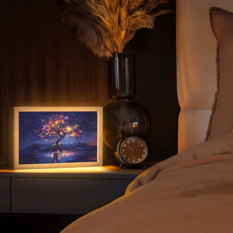Kosmisch - lichtboom - Kerst - Kleurrijk Light Box met kabel (Tafellamp) klein -sfeer1
