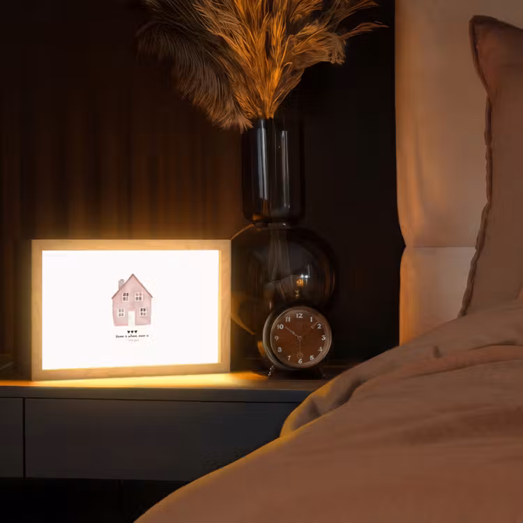Huisje - Roze - Quote - Moeder Light Box met kabel (Tafellamp) klein -sfeer1