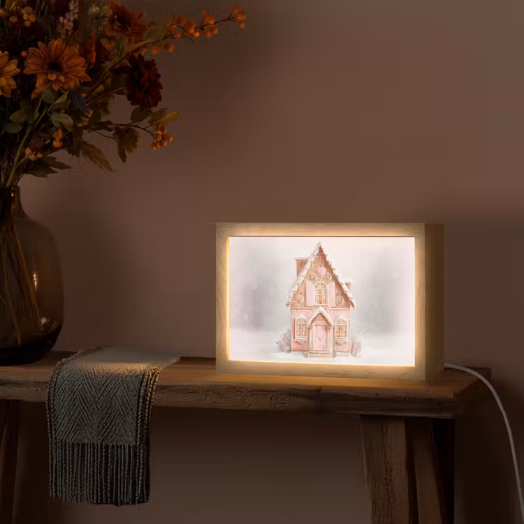 Huisje - Suiker - Pastel Light Box met kabel (Tafellamp) klein -sfeer4