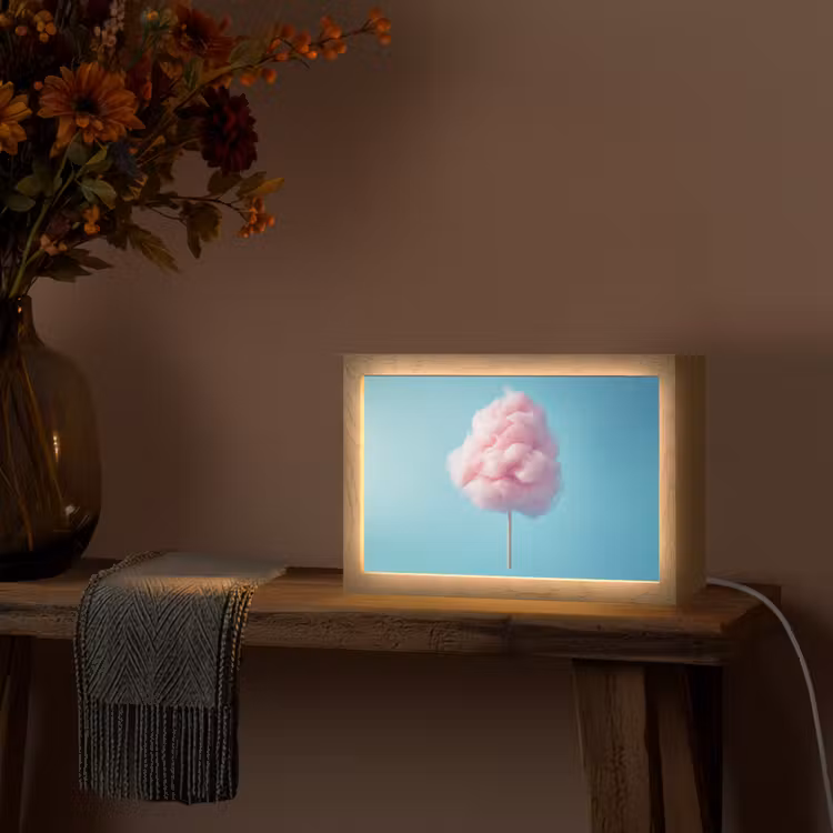 Suikerspin - Zoet - Snoep Light Box met kabel (Tafellamp) klein -sfeer4