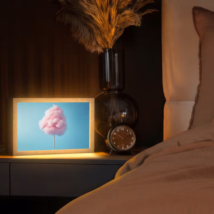 Suikerspin - Zoet - Snoep Light Box met kabel (Tafellamp) klein -sfeer1