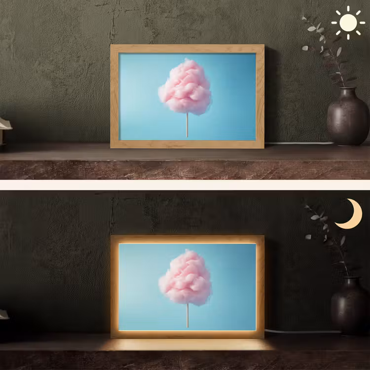 Suikerspin - Zoet - Snoep Light Box met kabel (Tafellamp) klein -sfeer3