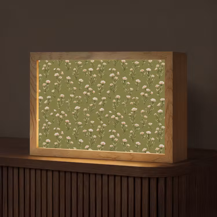 Landelijk - Bloemen -  Groen Light Box met kabel (Tafellamp) klein 924 -z3d_website