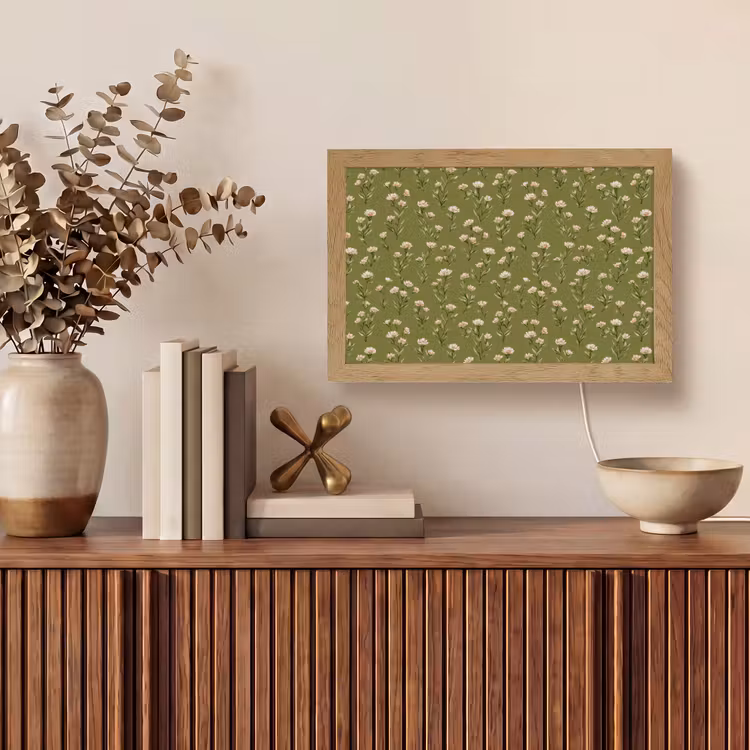 Landelijk - Bloemen -  Groen Light Box met kabel (Tafellamp) klein 924 -sfeer2