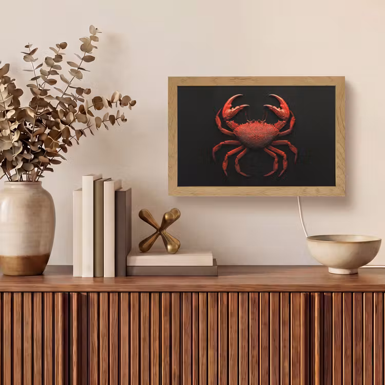 Krab - Rood - Vissen - Schaaldieren Light Box met kabel (Tafellamp) klein -sfeer2