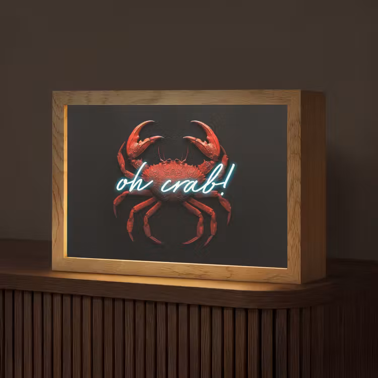 Krab - Rood - Neon - Quote Light Box met kabel (Tafellamp) klein -z3d_website