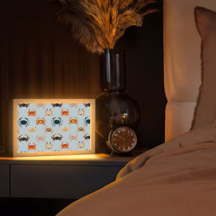 Krabben - Speels - Kleurrijk Light Box met kabel (Tafellamp) klein 924 -sfeer1