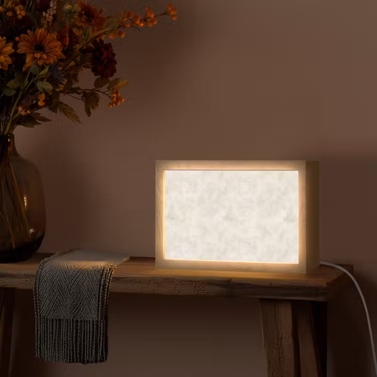 Crèmebeige - Marmer - Aders Light Box met kabel (Tafellamp) klein 924 -sfeer4