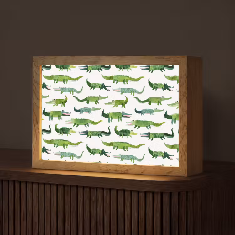 krokodillen - Speels - Groen Light Box met kabel (Tafellamp) klein 924 -z3d_website