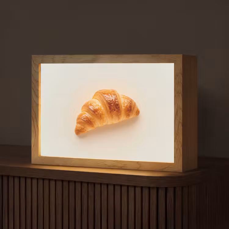 Croissant - Brood - Beige Light Box met kabel (Tafellamp) klein -z3d_website