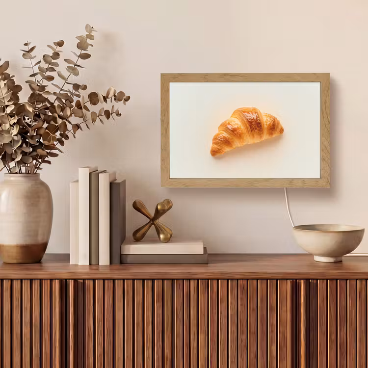 Croissant - Brood - Beige Light Box met kabel (Tafellamp) klein -sfeer2