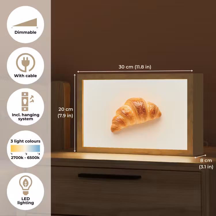 Croissant - Brood - Beige Light Box met kabel (Tafellamp) klein -USP_EN