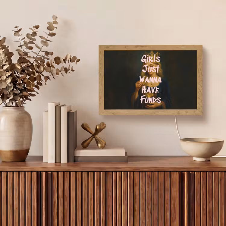 Kroon - Vrouw - Jurk - Opvallend Light Box met kabel (Tafellamp) klein -sfeer2