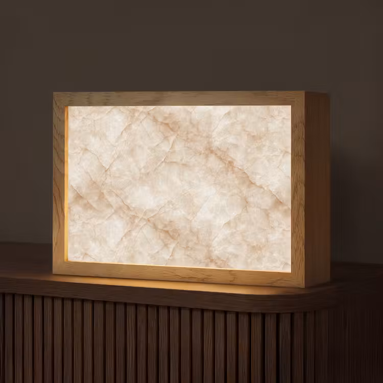 Kristalstructuur - Bruin - Marmer Light Box met kabel (Tafellamp) klein 924 -z3d_website