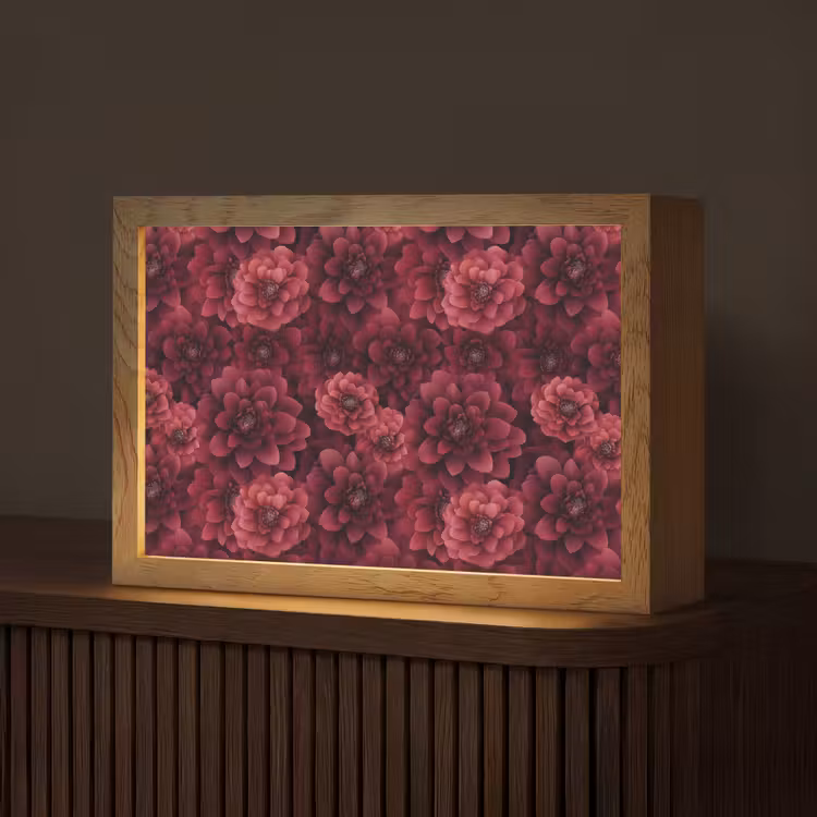 Dahlias - Bloemen - Rood Light Box met kabel (Tafellamp) klein 924 -z3d_website