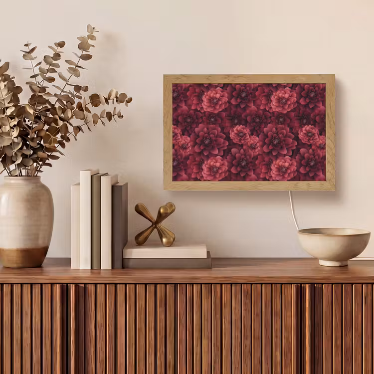 Dahlias - Bloemen - Rood Light Box met kabel (Tafellamp) klein 924 -sfeer2