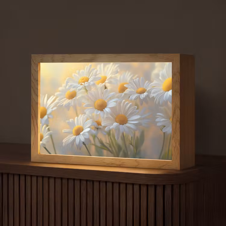 Madeliefjes - Wit - Zonlicht Light Box met kabel (Tafellamp) klein -z3d_website
