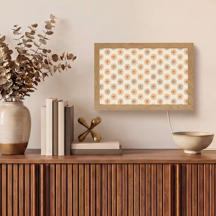 Madelief - Patroon - Oranje Light Box met kabel (Tafellamp) klein 924 -sfeer2