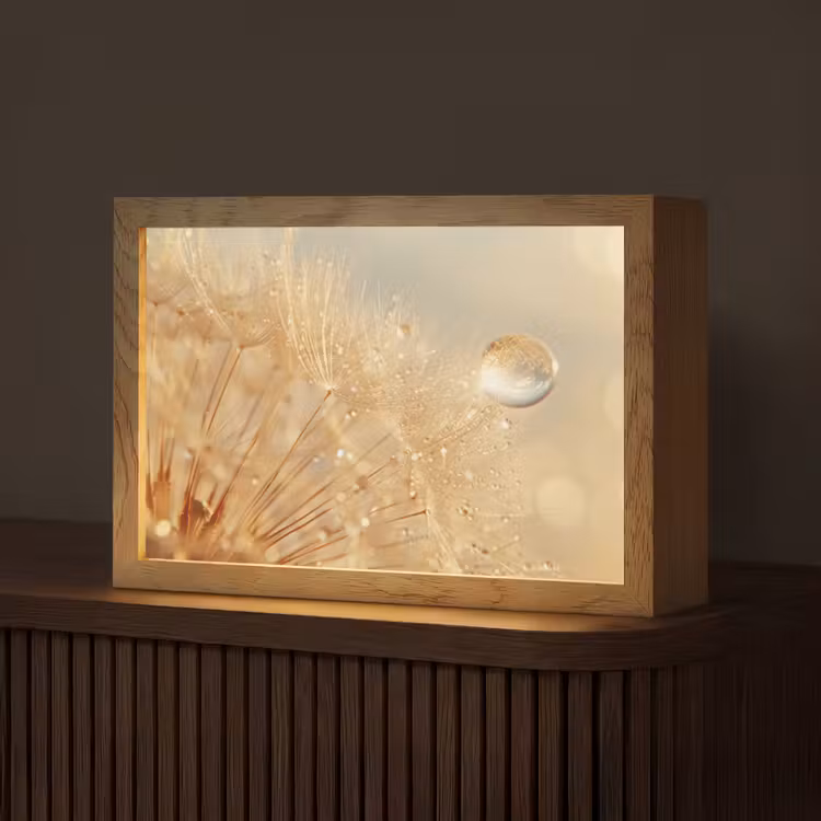 Paardenbloem - Water - Natuur - Planten - Modern Light Box met kabel (Tafellamp) klein -z3d_website