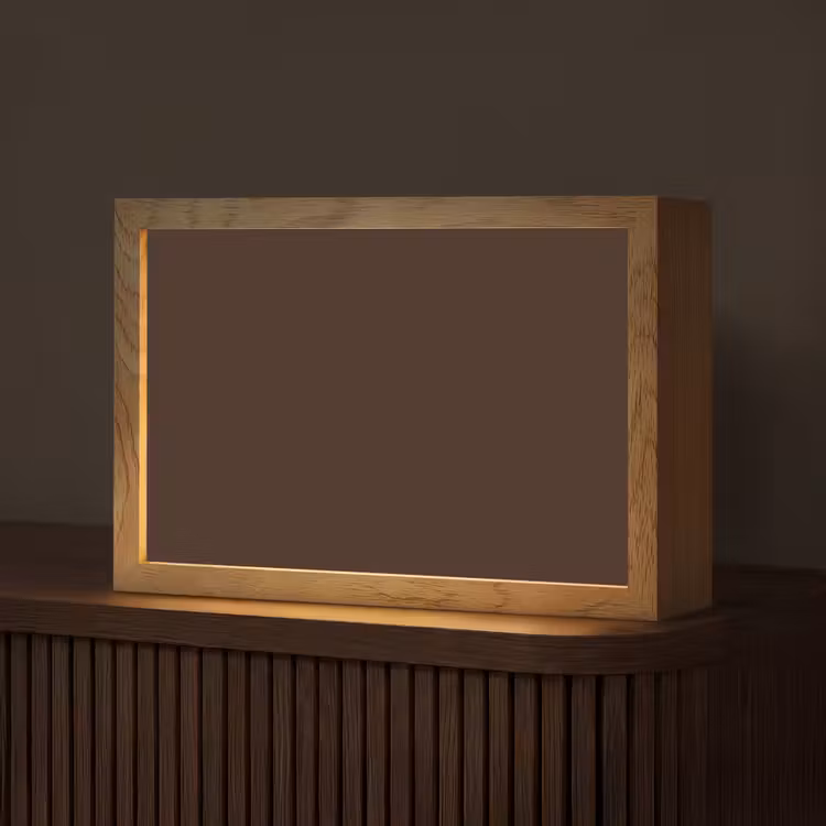 Dark - Chocolate - Bruin Light Box met kabel (Tafellamp) klein 924 -z3d_website