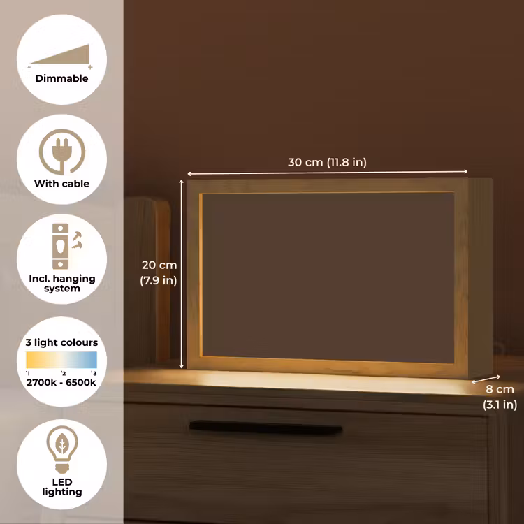 Dark - Chocolate - Bruin Light Box met kabel (Tafellamp) klein 924 -USP_EN