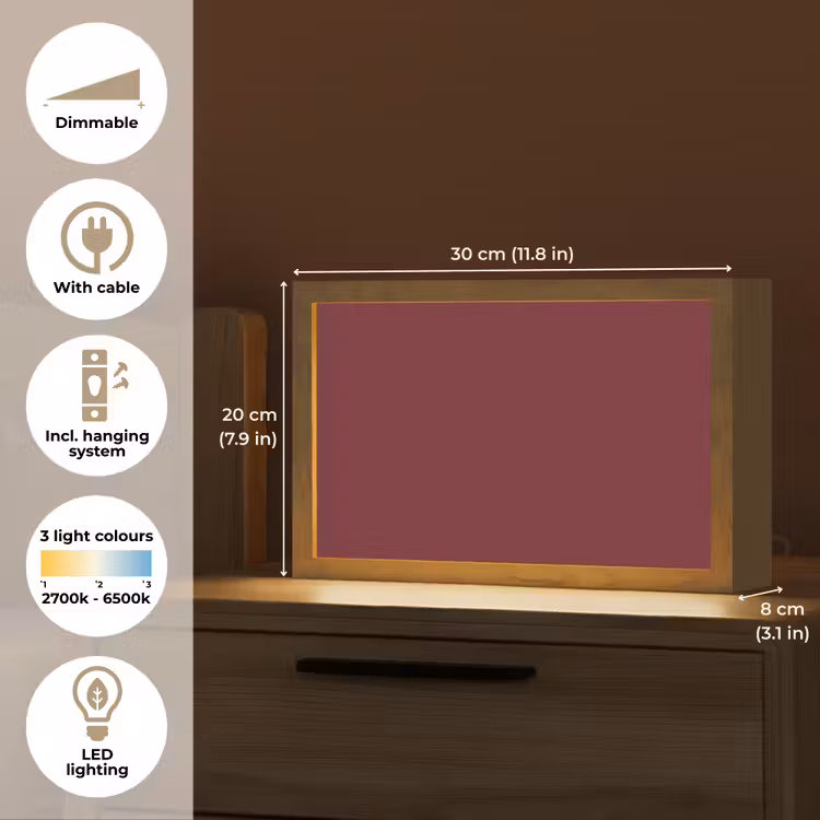 Dark - Garnet - Rood Light Box met kabel (Tafellamp) klein 924 -USP_EN