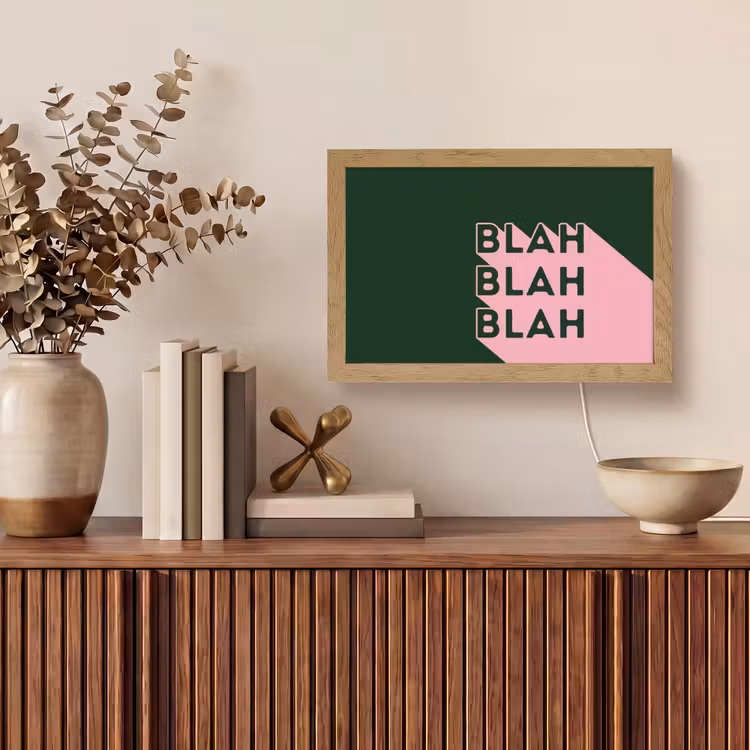 Donkergroen - Tekst - Schaduw - Grafisch Light Box met kabel (Tafellamp) klein -sfeer2