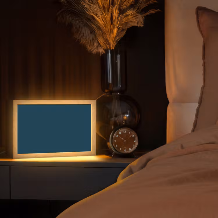 Dark - Indigo - Blauw Light Box met kabel (Tafellamp) klein 924 -sfeer1