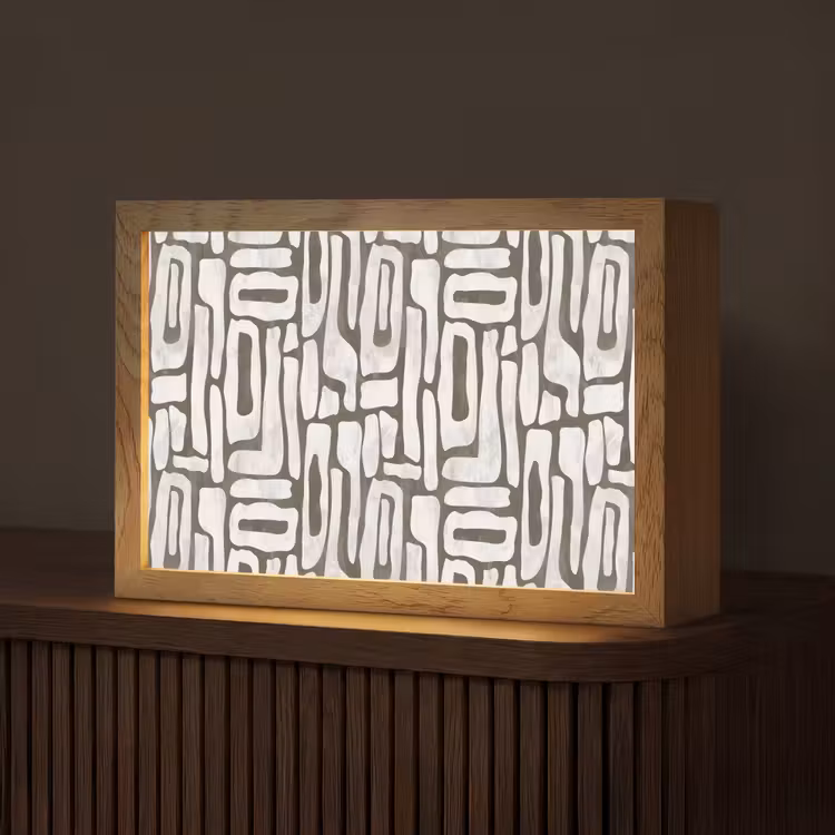 Donker - Wit - Abstract Light Box met kabel (Tafellamp) klein 924 -z3d_website