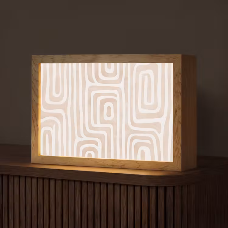 Decoratief - Labyrint - Beige Light Box met kabel (Tafellamp) klein -z3d_website