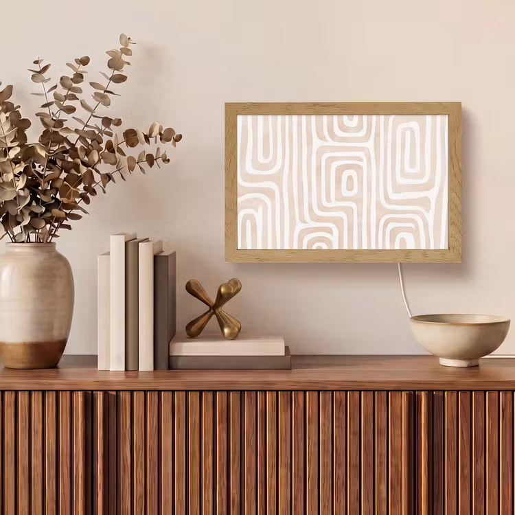 Decoratief - Labyrint - Beige Light Box met kabel (Tafellamp) klein -sfeer2