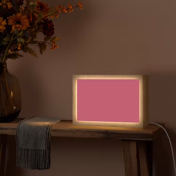 Deep - Berry - Rood Light Box met kabel (Tafellamp) klein 924 -sfeer4