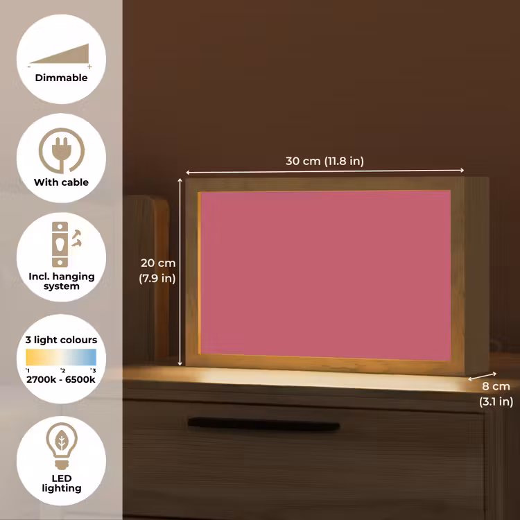 Deep - Berry - Rood Light Box met kabel (Tafellamp) klein 924 -USP_EN