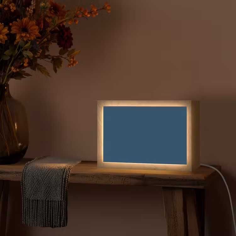 Deep - Ocean - Blauw Light Box met kabel (Tafellamp) klein 924 -sfeer4