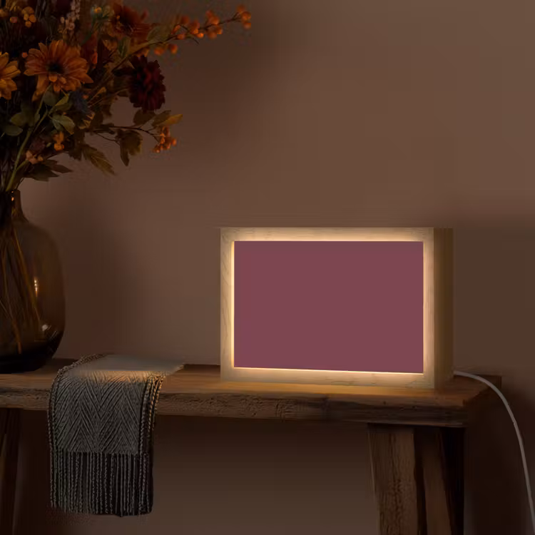 Deep - Plum - Paars Light Box met kabel (Tafellamp) klein 924 -sfeer4