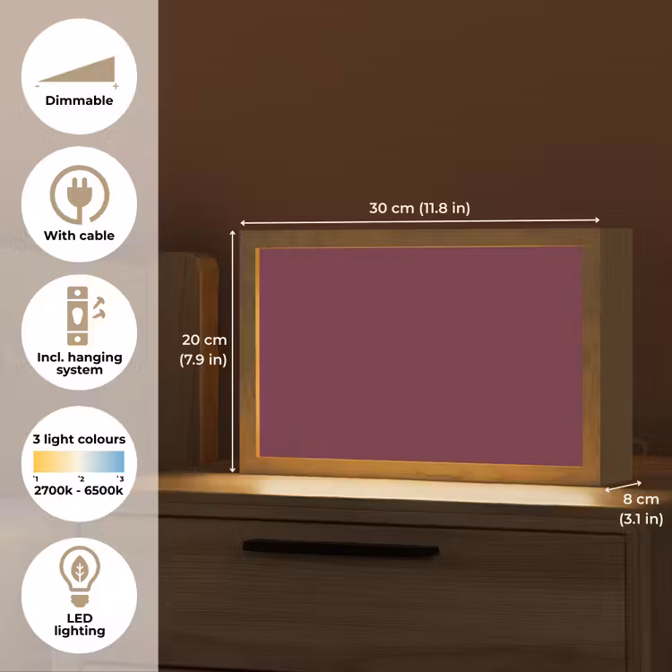 Deep - Plum - Paars Light Box met kabel (Tafellamp) klein 924 -USP_EN